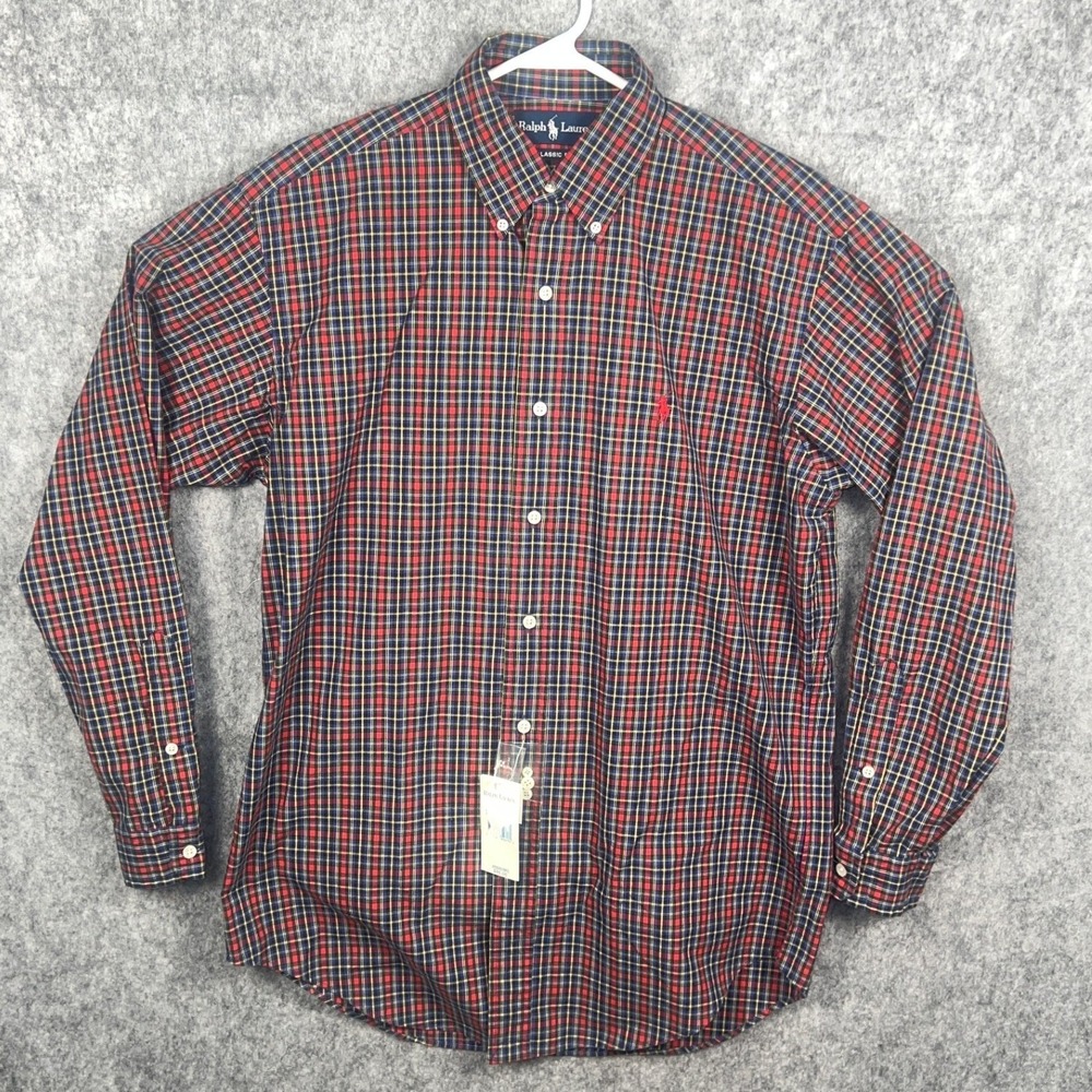 Ralph Lauren Men's Classic Fit Plaid‎ Button Down Shirt Multi Color Small NWT